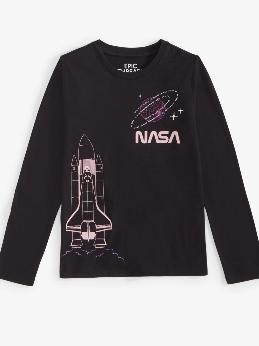 Epic Threads Girls NASA Printed Graphic Long-Sleeve T-Shirt NWOT Size 10-12
